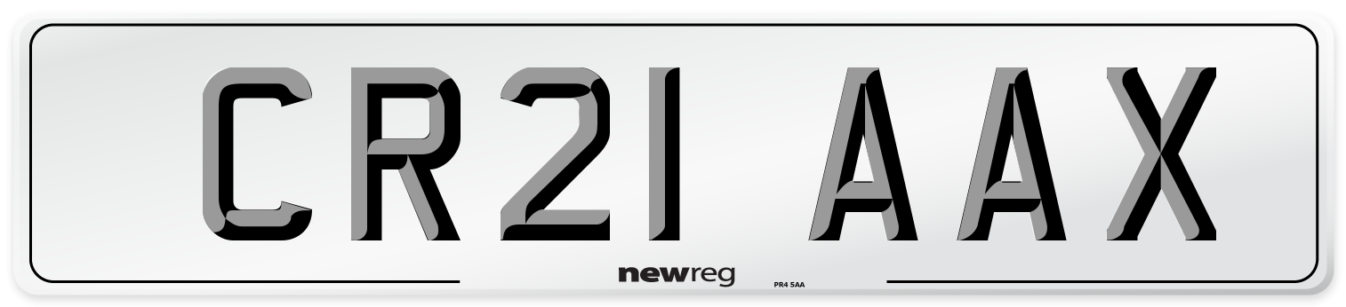 CR21 AAX Number Plate from New Reg